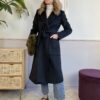 Cappotto slim con cintura NERO Susy Mix