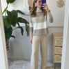 Set lana/cashmere rigato BEIGE Susy Mix