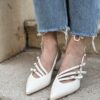 Slingback in pelle off-white