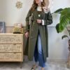 Trench lungo over verde militare Susy Mix