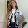 Gilet in maglia fantasia panna-nero HaveOne 12 OUTLET NO CAMBIO/RESO