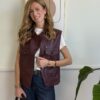 Gilet ecopelle bordeaux OUTLET NO CAMBIO/RESO