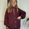 Maxi cardigan Bordeaux misto lana HaveOne 020