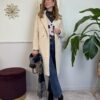 Cappotto eco pelliccetta corta Panna SusyMix 829