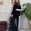 Set in maglia nero banda panna HaveOne 052