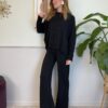 Set maglia pantalone Nero con lana e cashmere SusyMix 015