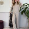 Set maglia pantalone Beige con lana e cashmere SusyMix 015