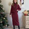 Set in maglia longuette Rosso Inverno Susy Mix 031