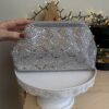 Pochette strass argento