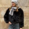 Bomberino cropped eco-fur Nero SusyMix 63