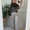 Pantaloni in ecopelle easy-fit Beige Tensione in 19