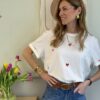 T-shirt cuori ricamati colorati 86