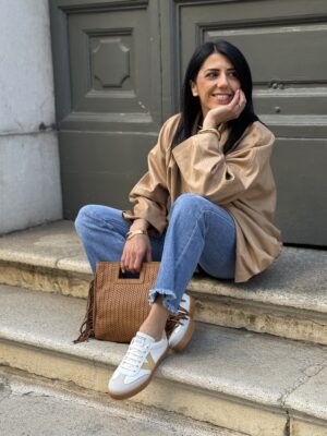 Victoria ciclista pelle/camoscio GIALLO-TRIGO 206