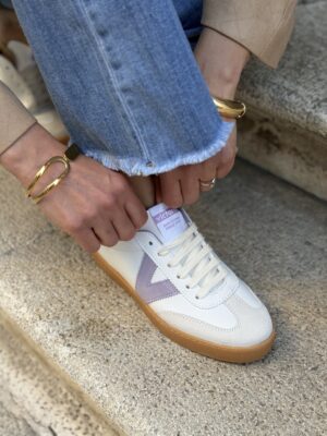 Victoria ciclista pelle/camoscio LILLA 206