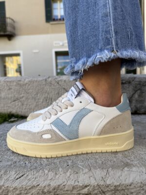 Victoria Seul pelle/camoscio CELESTE 136