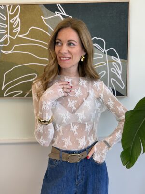 Sottogiacca in pizzo Panna trasparente SusyMix 511