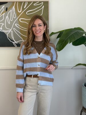 Cardigan tabacco/azzurro SusyMix 56