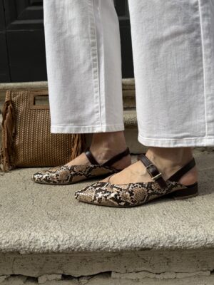 Slingback pitonata a punta