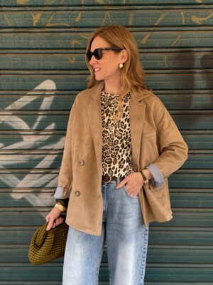 Giacca beige effetto scamosciato Tensione In 22