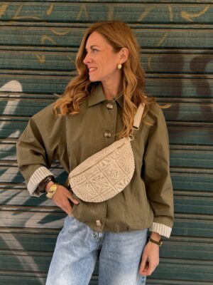 Marsupio in pizzo crochet panna