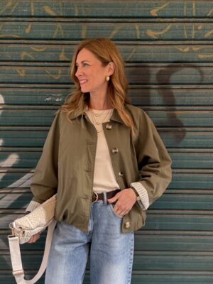 Bomber verde con colletto 92