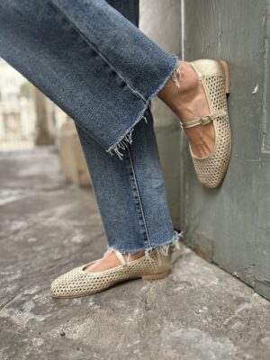 Ballerina traforata pelle oro