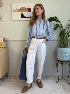 Pantalone bianco egg fit Tensione In 610