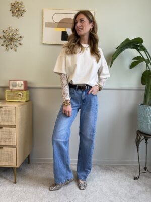 Jeans dritto spicchio laterale elasticizzato 090