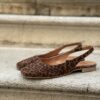 Slingback leopard in pelle