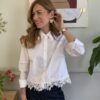 Camicia crop Bianca orlo in pizzo bianco SusyMix 99
