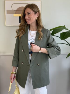 Giacca over verde manica 3/4 Susymix 019