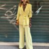 Tailleur fluido con fusciacca SusyMix 211 GIALLO