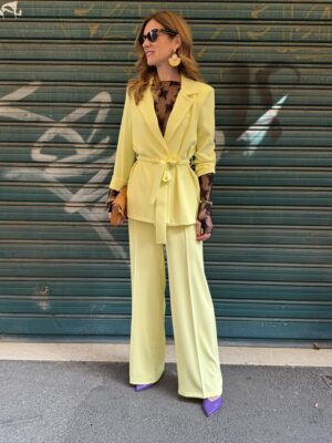 Tailleur fluido con fusciacca SusyMix 211 GIALLO