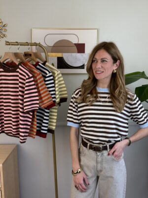 Maglia rigata manica corta Tensione In 295