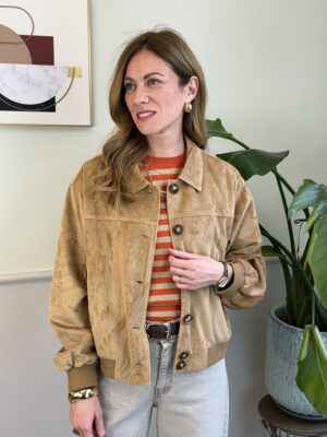 Bomber eco-dainetto Cognac SusyMix 823