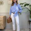 Jeans trombetta bianco con scalino SusyMix 261