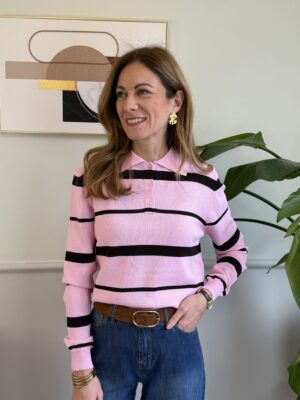 Polo rigata rosa/moro SusyMix 64