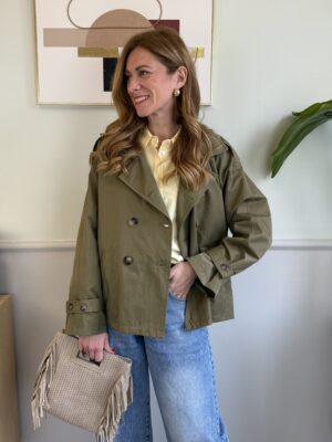 Caban corto oversize verde SusyMix 800