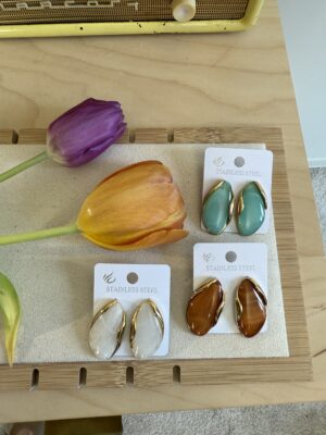 Orecchini bachelite baguette