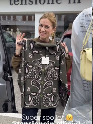 Cardigan/ cappotto bandana verde/rosa TensioneIn