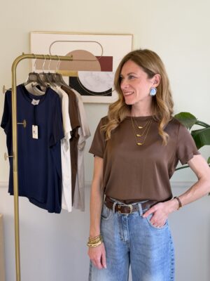 Blusa in raso manica corta Vicolo 195