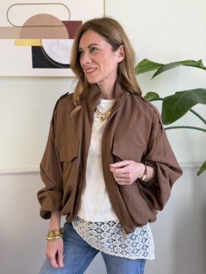 Bomber in tessuto Cioccolato SusyMix 655