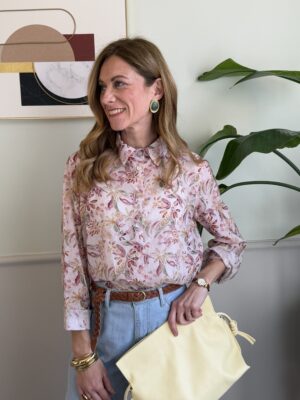 Camicia Rosa fiori colorati SusyMix 15