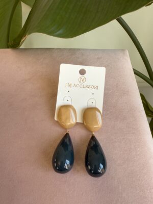 Orecchini pendenti beige/verdi