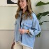 Maxi camicia jeans orlo sfrangiato SusyMix 114