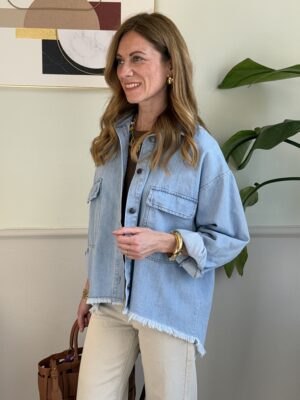 Maxi camicia jeans orlo sfrangiato SusyMix 114