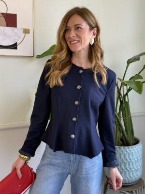 Giacca Peplo Blu Tensione In 437