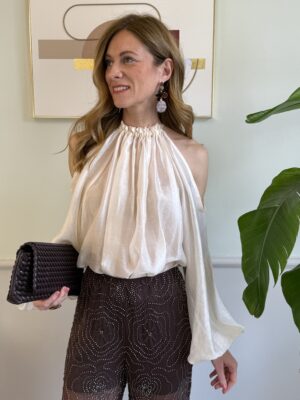 Blusa froissé cut-out SusyMix 258 avorio