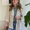 Cardigan crochet beige SusyMix 100