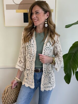 Cardigan crochet beige SusyMix 100